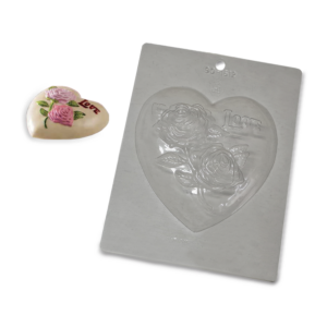 Molde Plástico Coração Amor e Rosas 15x16x3,2cm
