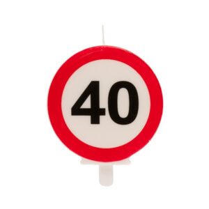 Vela 40 Aniversário Sinal Proibido 6,5cm