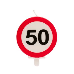 Vela 50 Aniversário Sinal Proibido 6,5cm