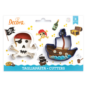 Conjunto 2 Cortantes Caveira e Barco Pirata