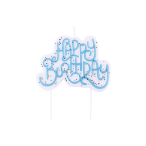 Vela Happy Birthday Azul Brilhante