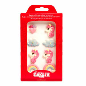 Blister 8Pcs Decoração Açúcar Unicórnio