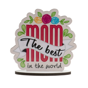 Cake Topper "Best Mom in the World" Mdf